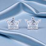 Load image into Gallery viewer, 925 Sterling Silver CZ Crown Shape Stud Earring for Women