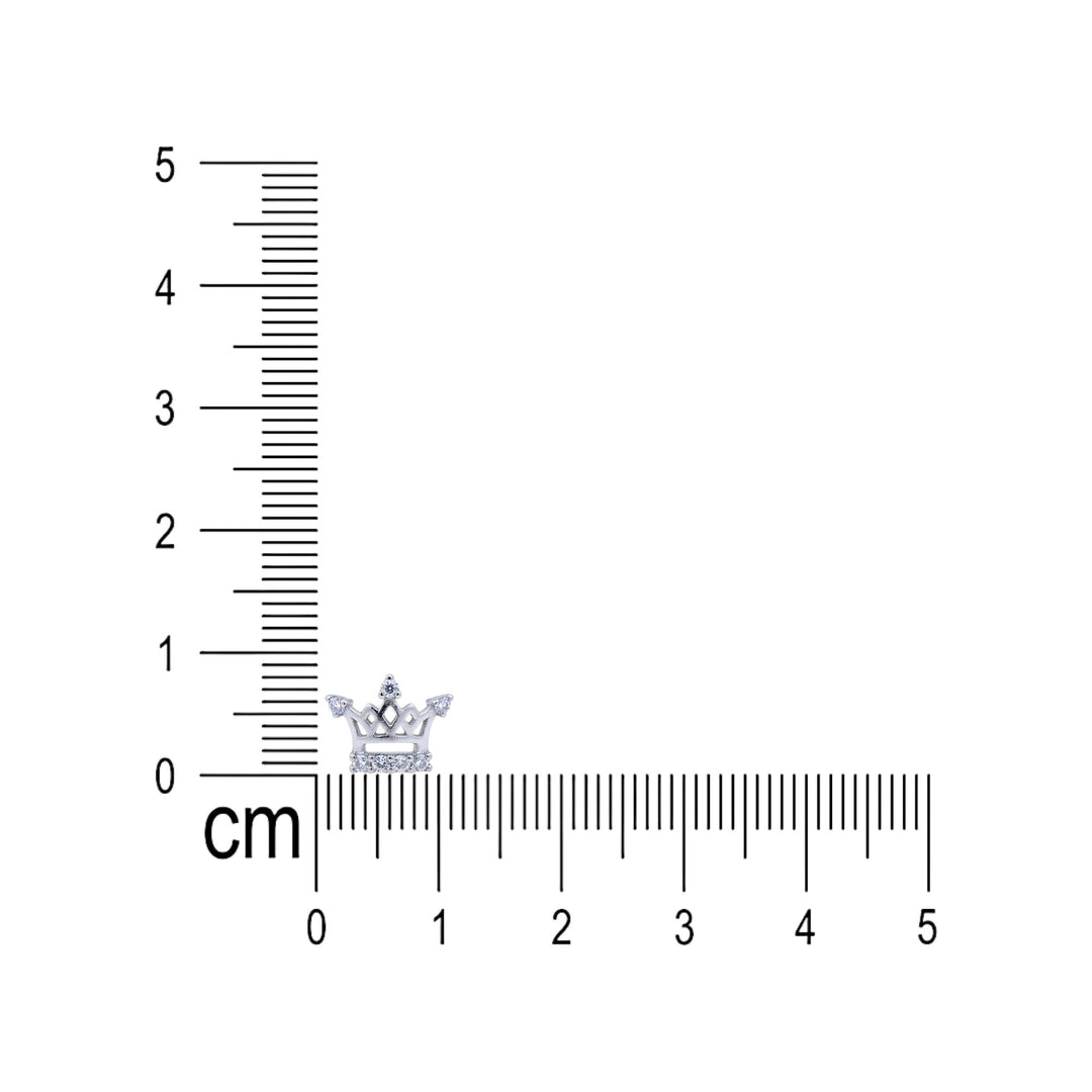 925 Sterling Silver CZ Crown Shape Stud Earring for Women