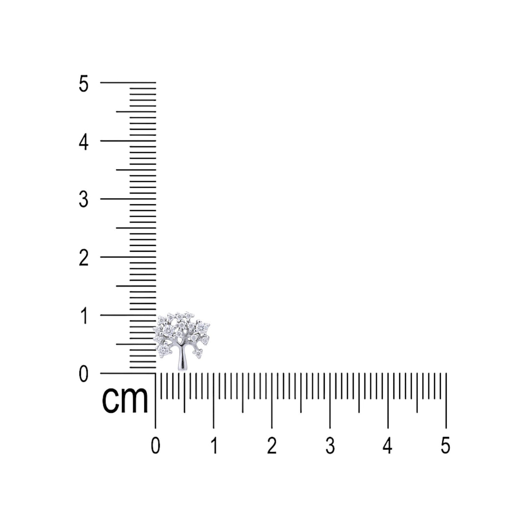 925 Sterling Silver CZ Tree Motif Stud Earring for Women