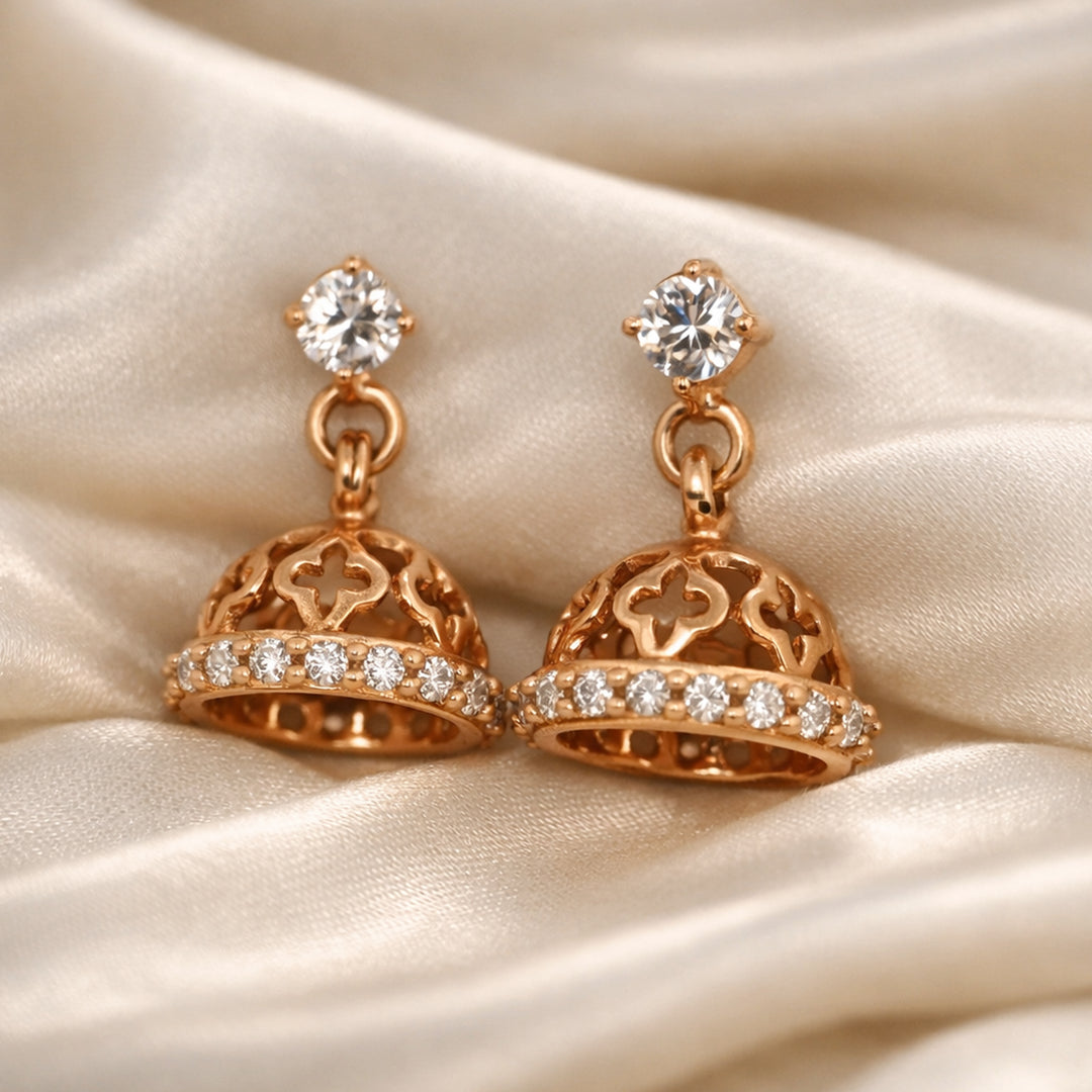 925 Sterling Silver Floral CZ Jhumki for Women