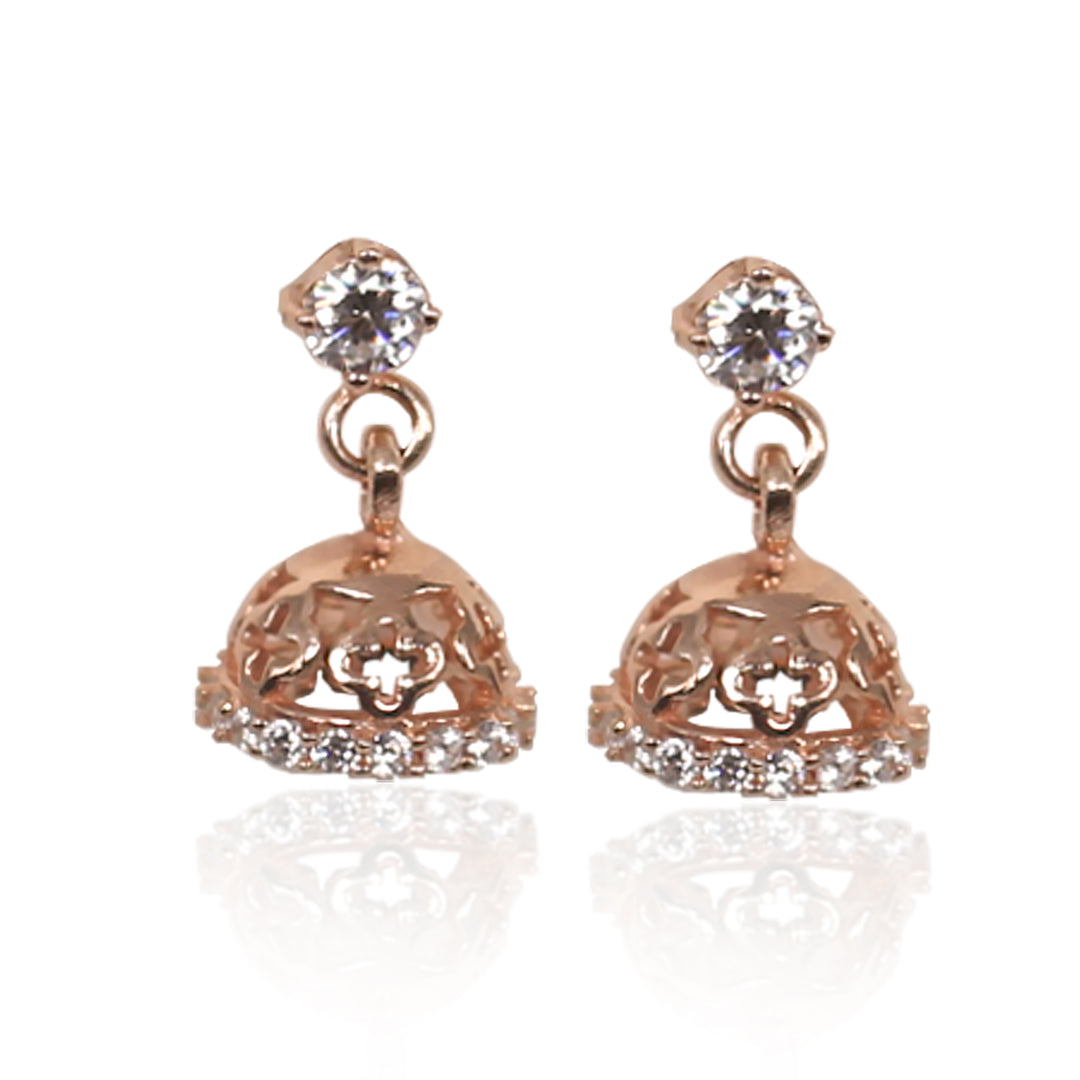 925 Sterling Silver Floral CZ Jhumki for Women