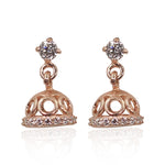 Load image into Gallery viewer, 925 Sterling Silver Small Round Shape with Rose Gold Finish Jhumki For Women