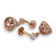 925 Sterling Silver Small Round Shape with Rose Gold Finish Jhumki For Women