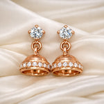 Load image into Gallery viewer, 925 Sterling Silver Rose Gold CZ Jhumki for Women/Girls