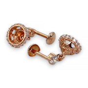 925 Sterling Silver Jhumki with CZ & Rose Gold Finish for Women/Girls