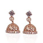 Load image into Gallery viewer, 925 Sterling Silver Square Cut Rose Gold Jhumki for Women/Girls