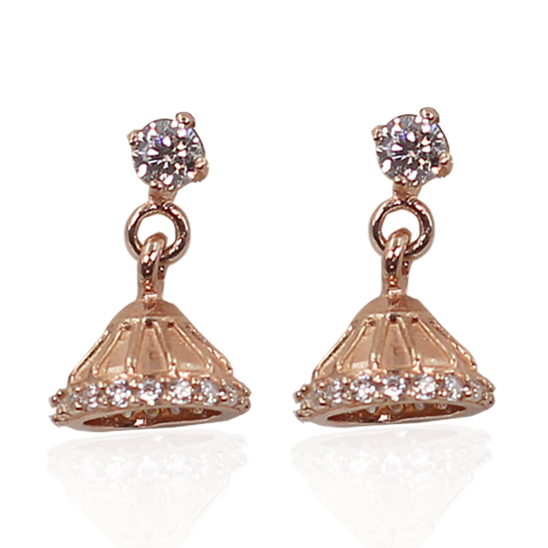 925 Sterling Silver Small Line with CZ Jhumki For Women/Girls