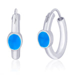 Load image into Gallery viewer, Taraash Drop Shape turquoise blue enamel hoop earring 925 Silver For Women CBHP027I-10
