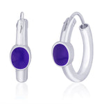 Load image into Gallery viewer, Taraash Drop Shape Purple enamel hoop earring 925 Silver For Women CBHP027I-11
