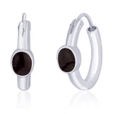 Taraash Drop Shape brown enamel hoop earring 925 Silver For Women CBHP027I-12