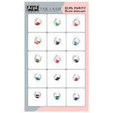 Taraash 925 Sterling Silver Multicoloured Hoop Earrings CBHP044 (Set of 15)