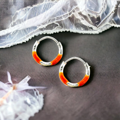 Silver earrings ring type deals