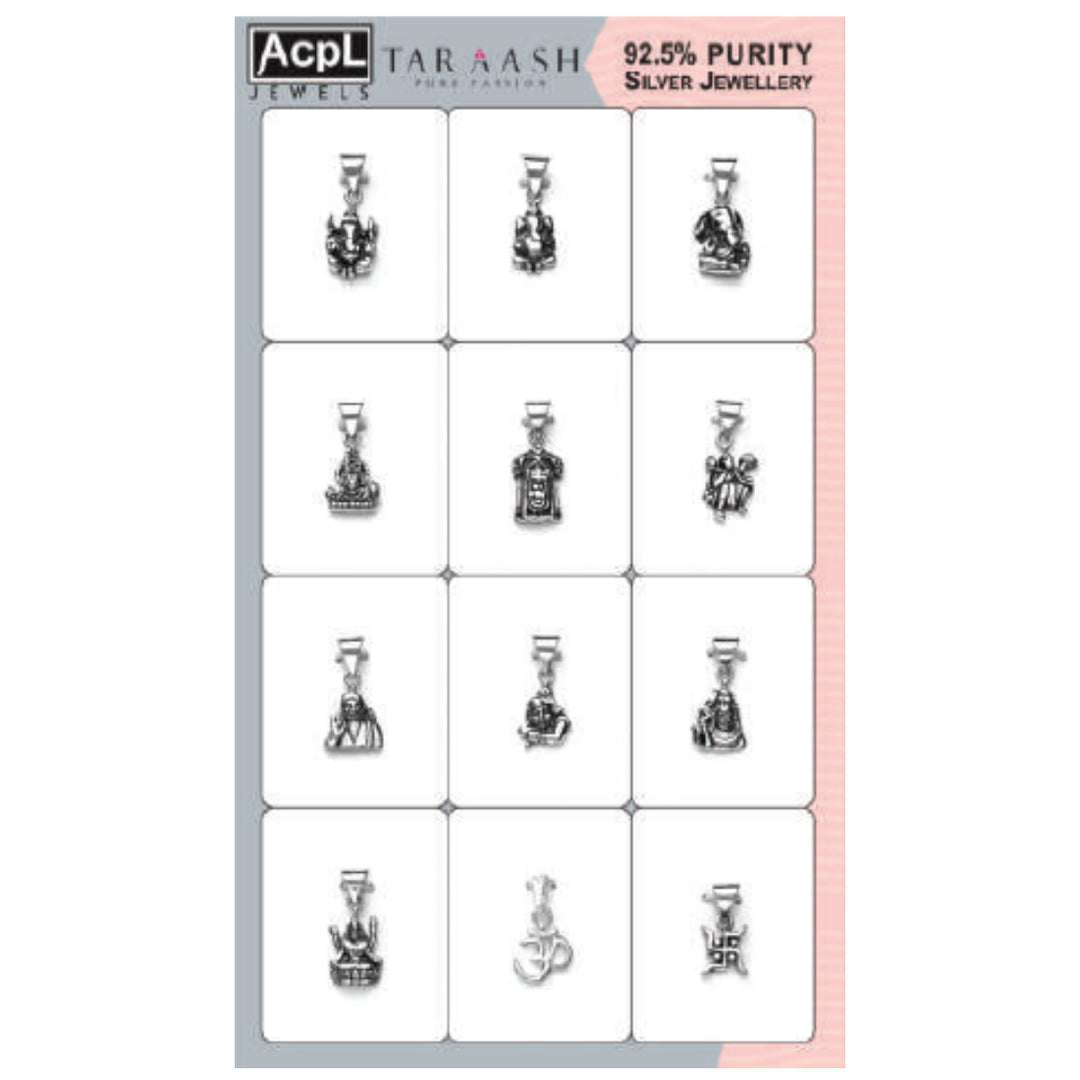 Taraash Sterling Silver Divine Pendants CBPD017I (Set of 12) (Assorted)