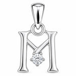 Load image into Gallery viewer, 925 Sterling Silver M Letter Pendant with Chain for Unisex