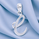 Load image into Gallery viewer, 925 Sterling Silver Cursive C Letter Pendant for Men and Women