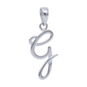 925 Sterling Silver Cursive G Letter Pendant for Men and Women
