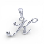 Load image into Gallery viewer, 925 Sterling Silver Cursive K Letter Pendant for Men and Women