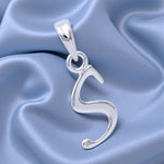 Load image into Gallery viewer, 925 Sterling Silver S Letter Cursive Pendant for Men and Women | Lightweight Silver Finish Alphabet Pendant with Purity Stamp