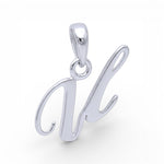 Load image into Gallery viewer, Silver U Letter Cursive Pendant for Men and Women – 925 Sterling Silver , 2 cm, Elegant Gift Box