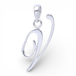 Load image into Gallery viewer, Silver V Letter Cursive Pendant for Men and Women – 925 Sterling Silver , 2 cm, Elegant Gift Box