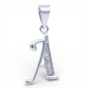 925 Sterling Silver Glitterd A Alphabet Pendant for Men and Women