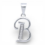 Load image into Gallery viewer, 925 Sterling Silver Glittered B Alphabet Pendant for Men and Women