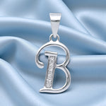 Load image into Gallery viewer, 925 Sterling Silver Glittered B Alphabet Pendant for Men and Women