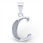 Load image into Gallery viewer, 925 Silver Glittered C Alphabet Pendant for Men and Women | Sparkling C Initial Pendant with Stamp | 2.5 cm Silver Charm Gift
