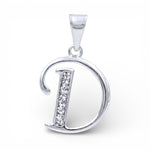 Load image into Gallery viewer, 925 Sterling Silver Glitterd D Alphabet Pendant for Men and Women