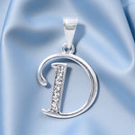 Load image into Gallery viewer, 925 Sterling Silver Glitterd D Alphabet Pendant for Men and Women