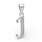 Load image into Gallery viewer, 925 Sterling Silver Glitterd J Alphabet Pendant for Men and Women