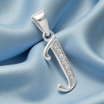 Load image into Gallery viewer, 925 Sterling Silver Glitterd J Alphabet Pendant for Men and Women