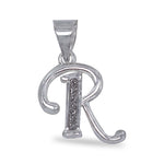 Load image into Gallery viewer, 925 Sterling Silver Glittered Letter R Pendant for Men and Women