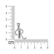 925 Sterling Silver Glittered Letter R Pendant for Men and Women
