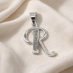 Load image into Gallery viewer, 925 Sterling Silver Glittered Letter R Pendant for Men and Women