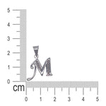 Load image into Gallery viewer, 925 Sterling Silver Glitterd M Alphabet Pendant for Men and Women