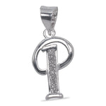 Load image into Gallery viewer, 925 Sterling Silver Glittered Letter P Pendant for Men and Women