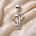 Load image into Gallery viewer, 925 Sterling Silver Glittered Letter P Pendant for Men and Women