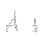 Taraash 925 Sterling Silver Couple Alphabet Pendants 