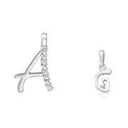 Taraash 925 Sterling Silver Couple Alphabet Pendants 