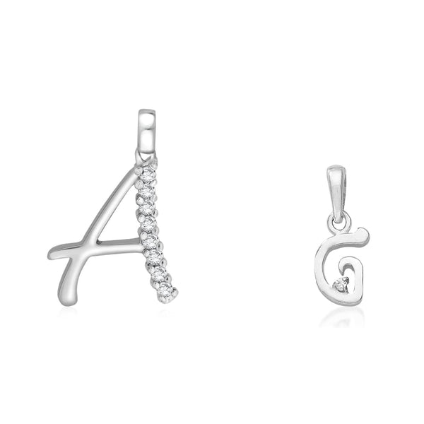 Taraash 925 Sterling Silver Couple Alphabet Pendants "A" and "G" Initial Letter Pendants