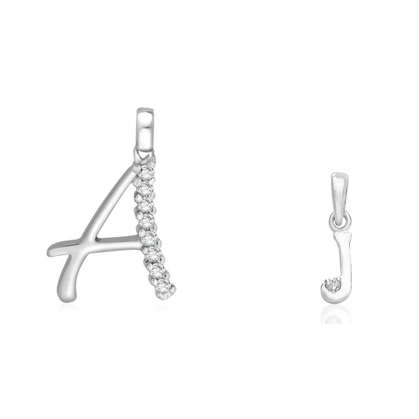 Taraash 925 Sterling Silver Couple Alphabet Pendants "A" and "J" Initial Letter Pendants