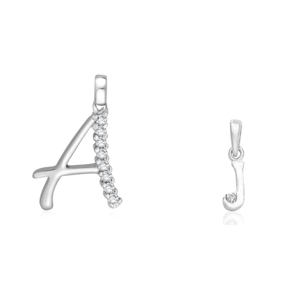 Taraash 925 Sterling Silver Couple Alphabet Pendants "A" and "J" Initial Letter Pendants