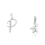 Taraash 925 Sterling Silver Couple Alphabet Pendants "P" and "A" Initial Letter Pendants