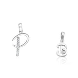 Taraash 925 Sterling Silver Couple Alphabet Pendants "P" and "B" Initial Letter Pendants