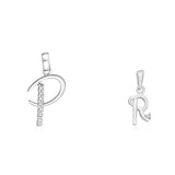 Taraash 925 Sterling Silver Couple Alphabet Pendants "P" and "R" Initial Letter Pendants