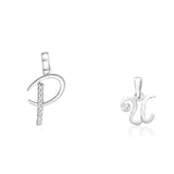 Taraash 925 Sterling Silver Couple Alphabet Pendants "P" and "U" Initial Letter Pendants