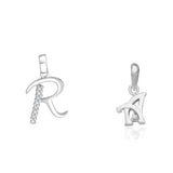 Taraash 925 Sterling Silver Couple Alphabet Pendants "R" and "A" Initial Letter Pendants