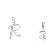 Taraash 925 Sterling Silver Couple Alphabet Pendants 