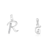 Taraash 925 Sterling Silver Couple Alphabet Pendants 